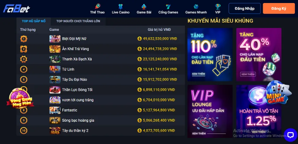Thưởng casino trực tuyến KV888